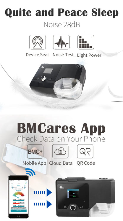 Compact Auto CPAP Machine with Small Nasal Mask & Humidifier