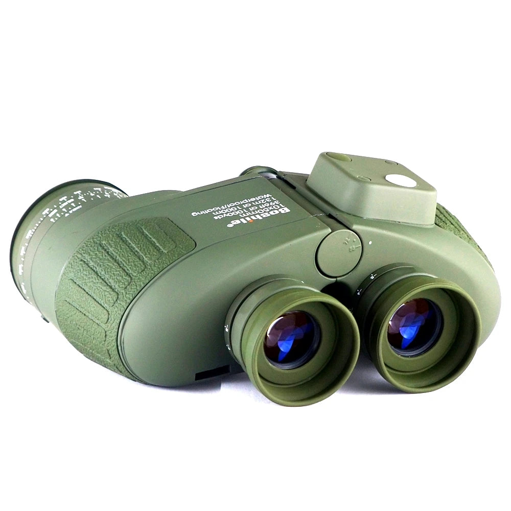 Military 10x50 Binoculars Black Rangefinder Compass Telescope