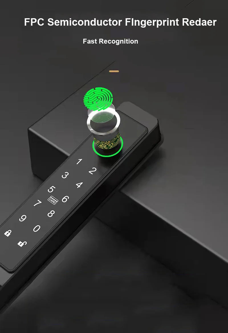 Waterproof Smart Sliding Door Lock Fingerprint Bluetooth PIN
