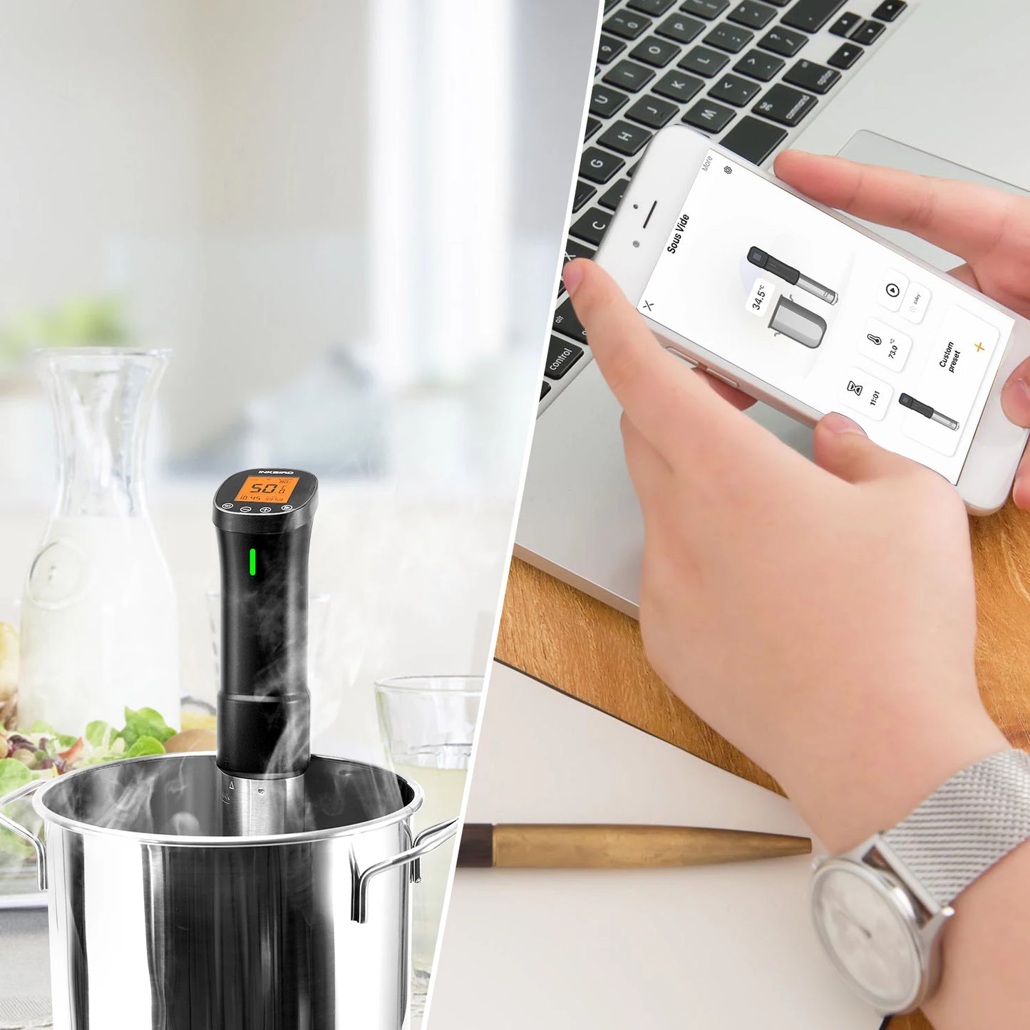 1000W Smart Sous Vide Cooker with Wi-Fi Control