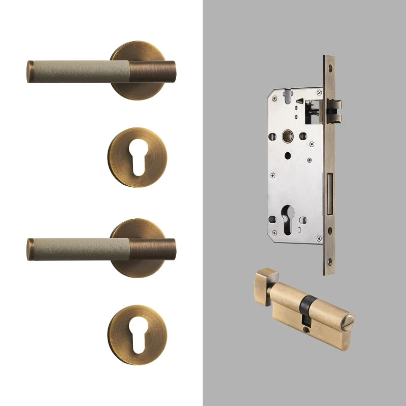 Modern Brass Black-Grey Lever for Bedroom & Bath