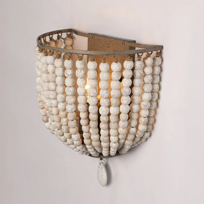 Industrial White Bead Wall Lamp E14 Retro Style