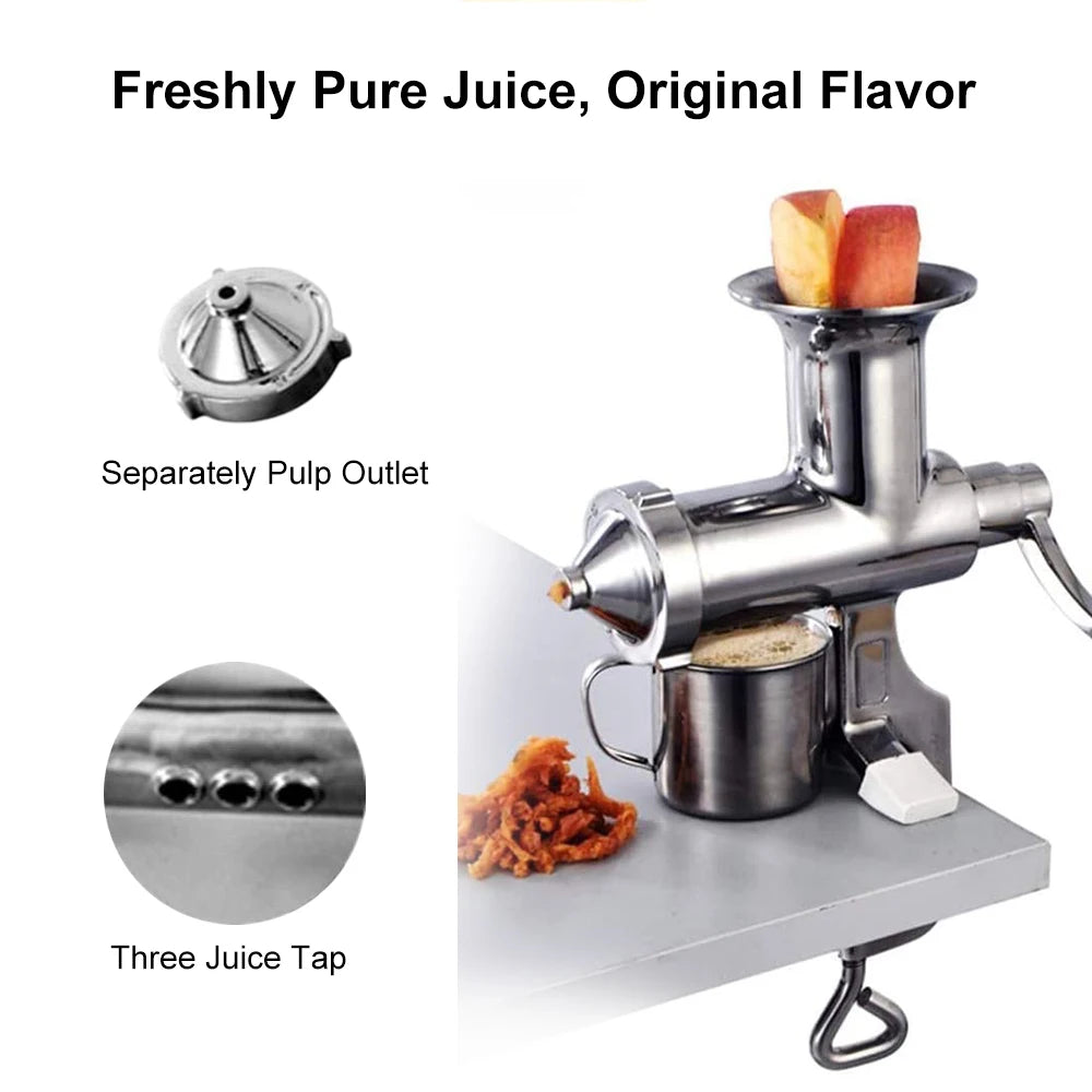 Manual Stainless Steel Wheatgrass and Citrus Juicer