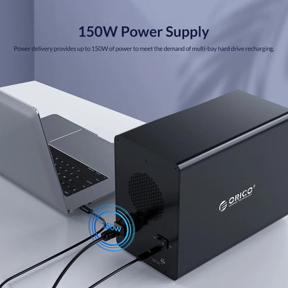 4 Bay USB-C Hard Drive Dock 10Gbps Black
