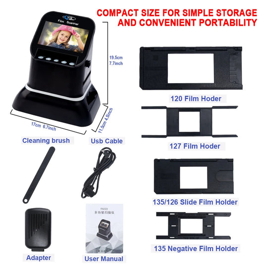 Digital 35mm Film and Slide Scanner with LCD