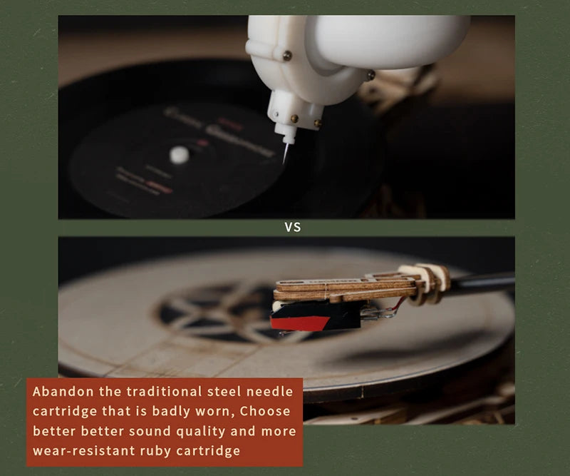 Motorised Wooden Gramophone 3D Puzzle Music Box