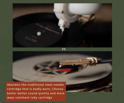 DIY Hand Crank Wooden Gramophone Puzzle Kit