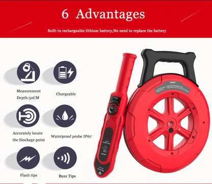 40m Pipe Blockage Detector PVC Iron Pipe Scanner