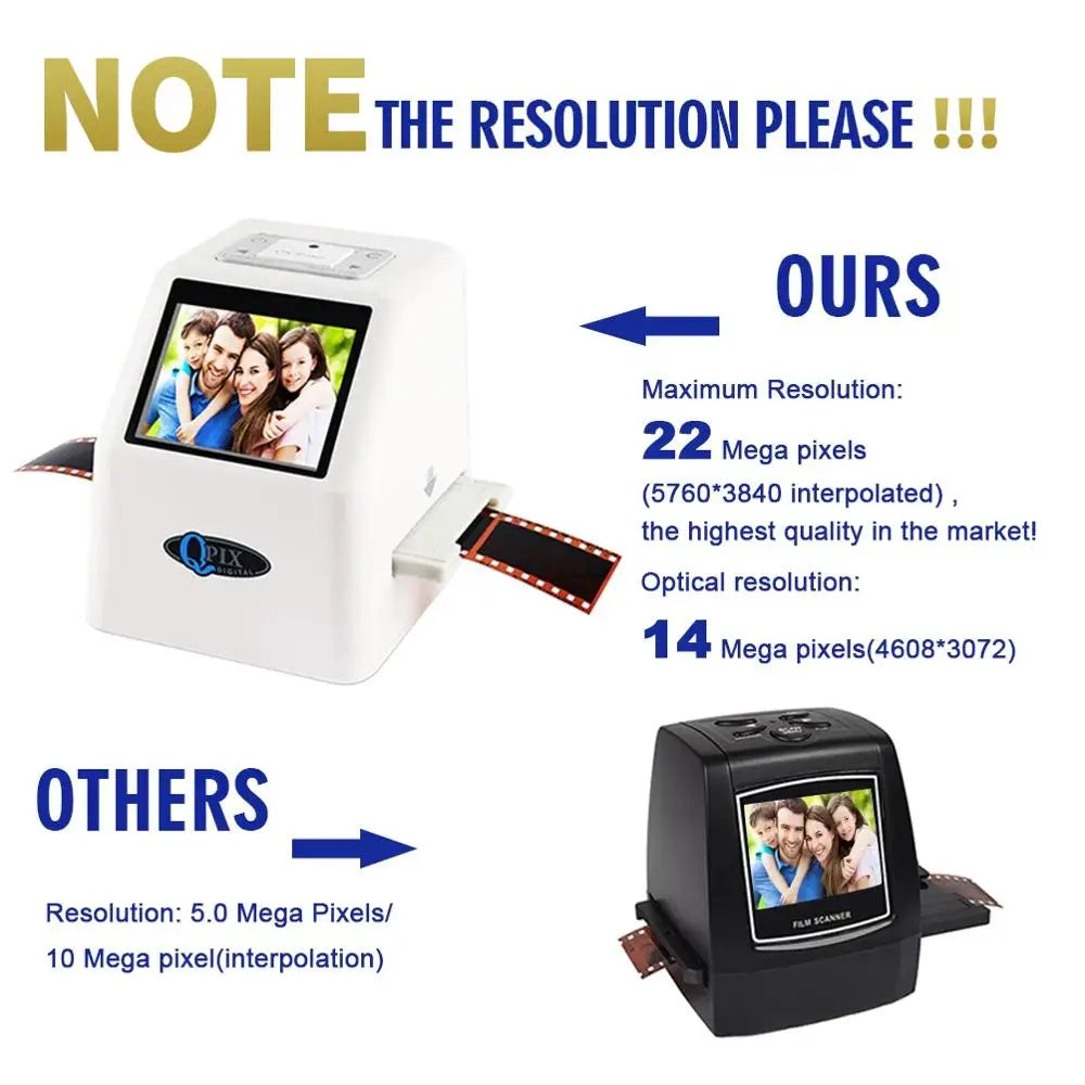 Black 22MP Slide & Negative Digital Converter Scanner