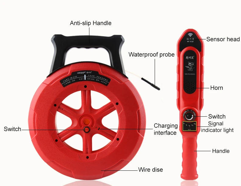 40m Pipe Blockage Detector PVC Iron Pipe Scanner