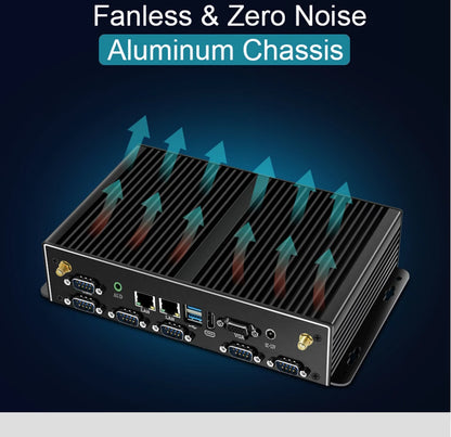 High-Performance i7 Fanless Mini Computer 8G 256G SSD Dual LAN