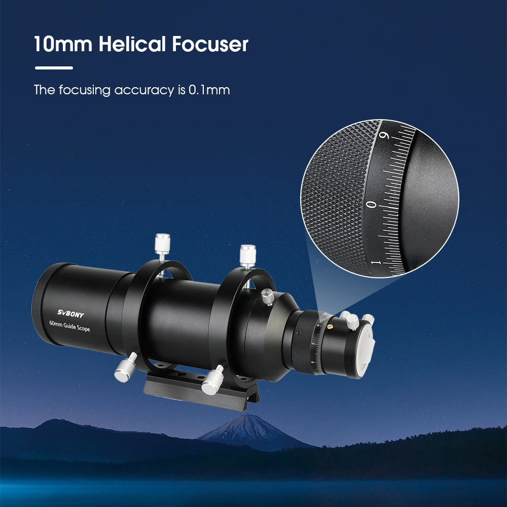 50mm/190mm Compact Guide Scope with Helical Focuser