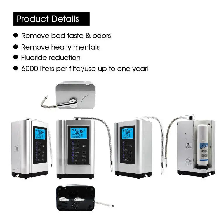 White Alkaline Water Ionizer Hydrogen Generator for Home