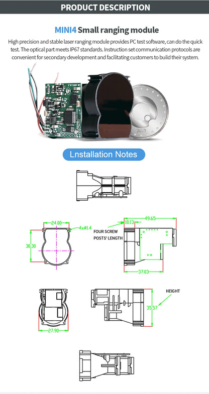 1600M Laser Rangefinder Module Long Distance Smart Sensor