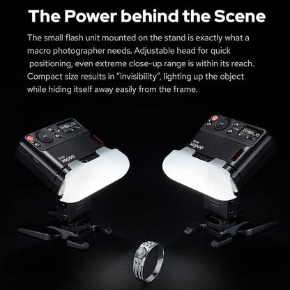 Portable Rechargeable Macro Speedlite for Close-Up Shots