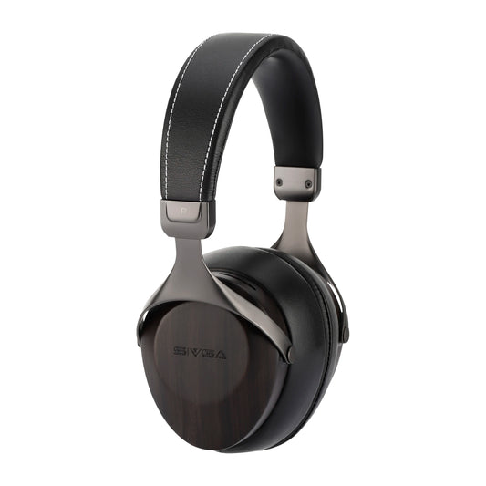 Portable Black Wood Over-Ear Hi-Fi Headphones