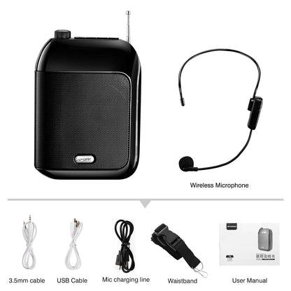 Portable Bluetooth Voice Amplifier with UHF Mic & USB Playback