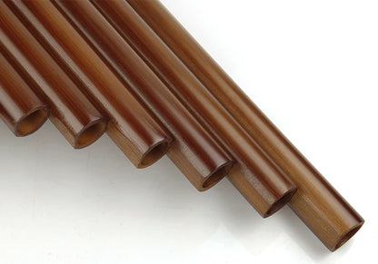 18-Pipe Bamboo Pan Flute F Key Traditional Musical Instrument