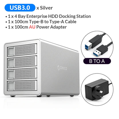 4 Bay 3.5 HDD Docking Station Dual-Chip 150W