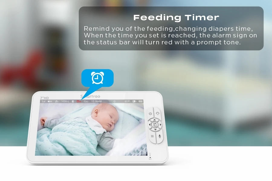 1080p HD Baby Monitor 7 inch Screen Split View