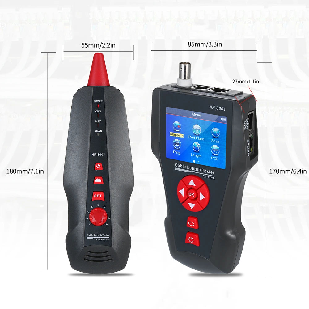 Multifunction Network Cable Tester with PoE and Wire Tracking