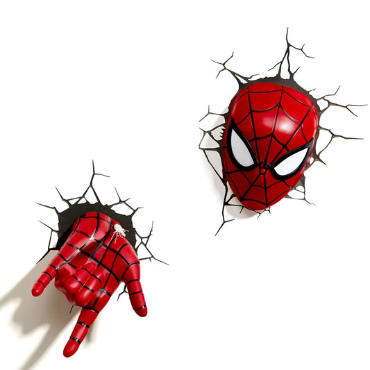 3D Spider Man LED Wall Light with Face Sticker