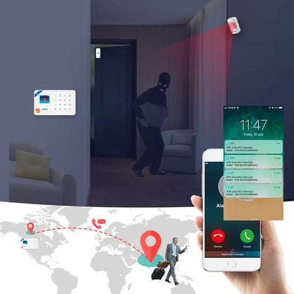 Wireless 4G WiFi Home Security Alarm Kit with App Control