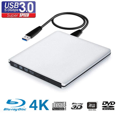 External 4K Blu-Ray DVD Burner USB 3.0