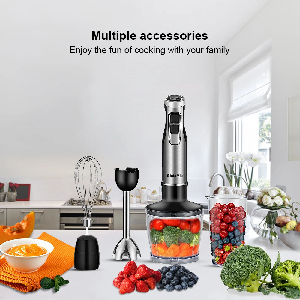 1200W 4-in-1 Immersion Hand Blender with Chopper