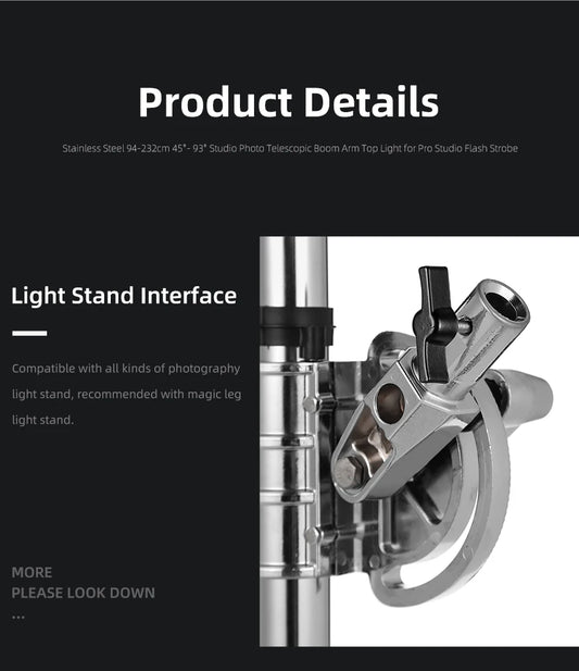 Portable Photo Studio Boom & Light Stand Kit