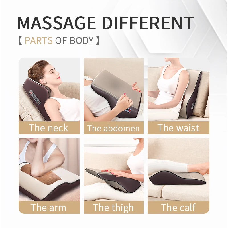 3-in-1 Portable Massage Pillow for Neck Back and Waist