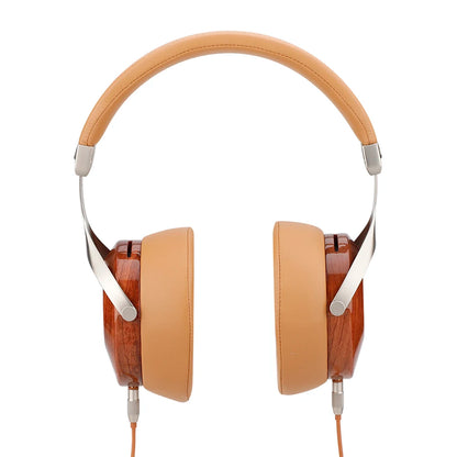Brown Wooden Closed-Back Audiophile Headset