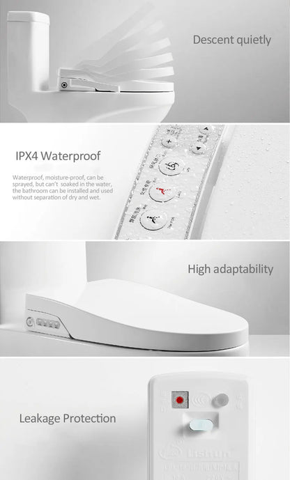 Heated Long Toilet Seat with Bidet and Massage Feature