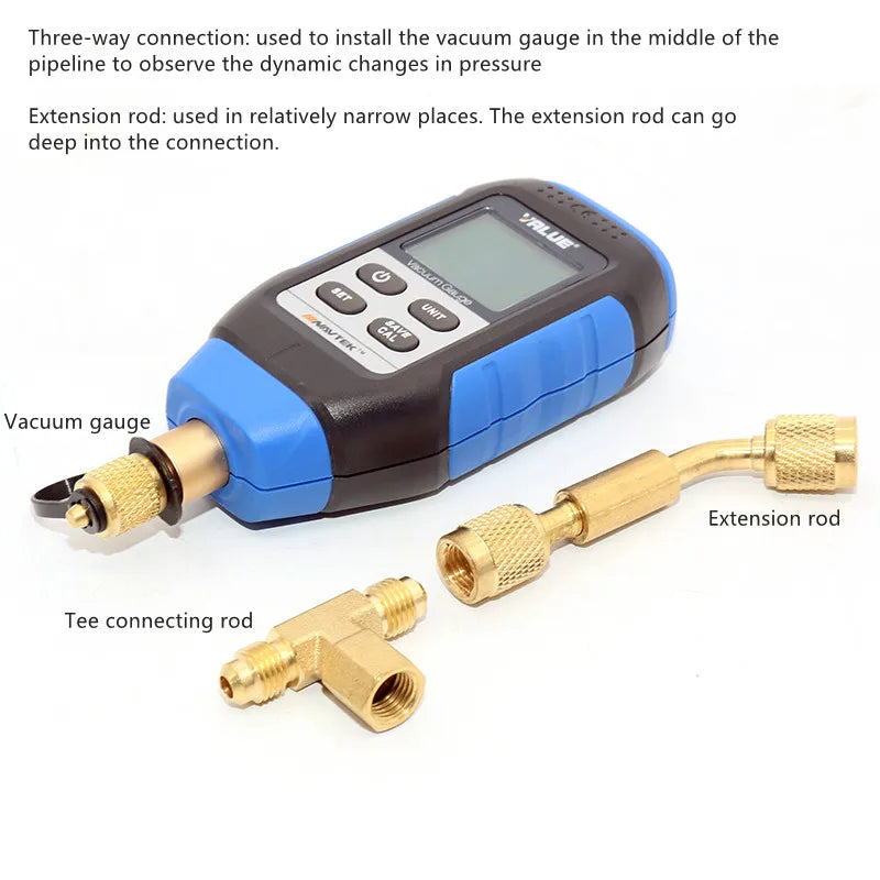 Smart Digital Vacuum Meter 0–10000Pa for System Inspection