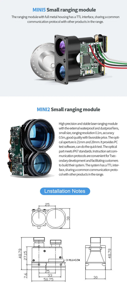1600M Laser Rangefinder Module Long Distance Smart Sensor
