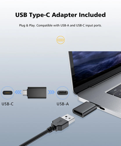 4K HD Webcam 120° Wide Angle with Microphone