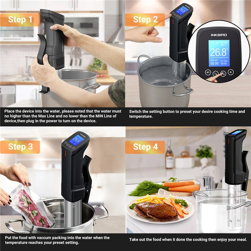 1000W Smart Sous Vide Cooker with Wi-Fi Control