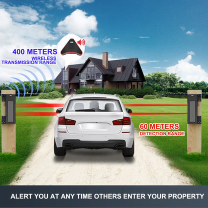 Smart Solar Beam Sensor Driveway Alert for Home Security