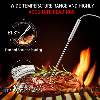 Wireless Meat Thermometer 4 Probes 150m Range