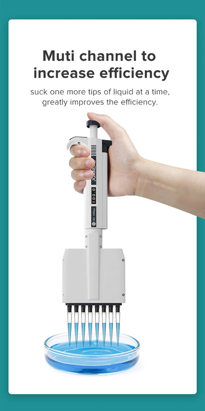 Digital 8-Channel Pipette 0.5–10µl Laboratory Tool