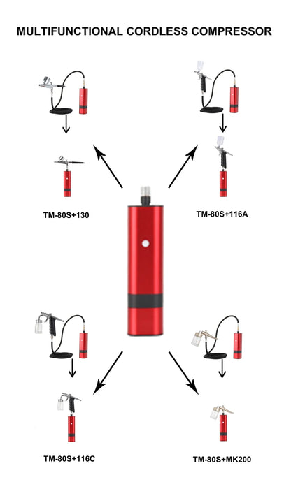 Portable Airbrush Compressor Kit for Cake Nail & Tattoo Art