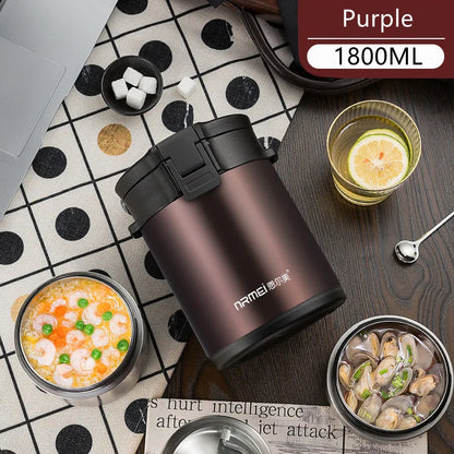 1800ML Stainless Steel Insulated Lunch Box Purple