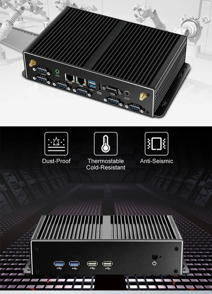 High-Performance i7 Fanless Mini Computer 8G 256G SSD Dual LAN