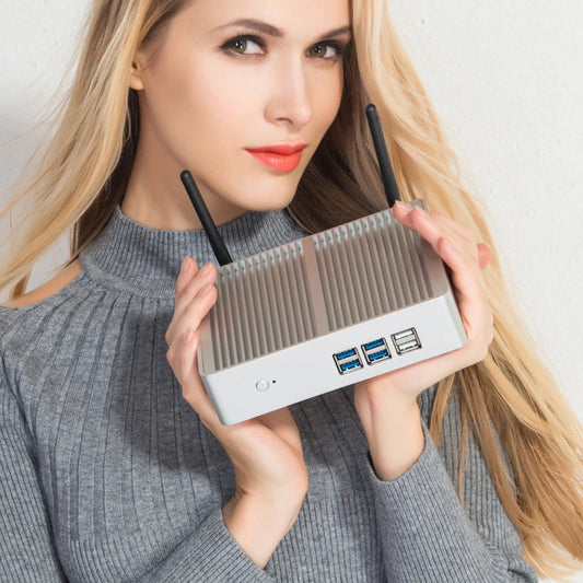 Fanless i3 Mini PC 8GB 512GB SSD Dual Display WiFi