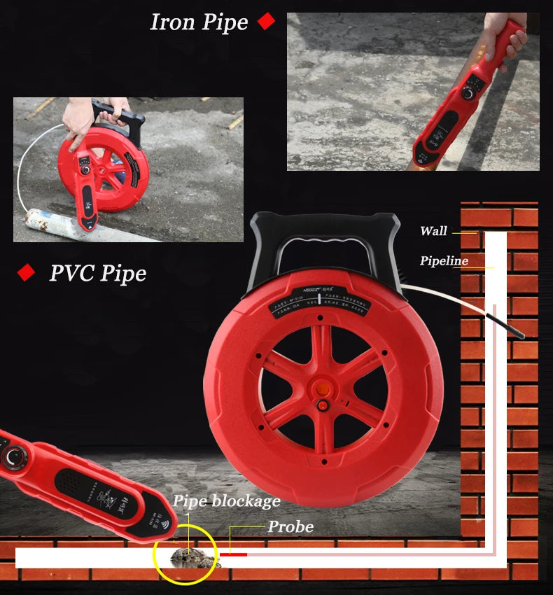 40m Pipe Blockage Detector PVC Iron Pipe Scanner