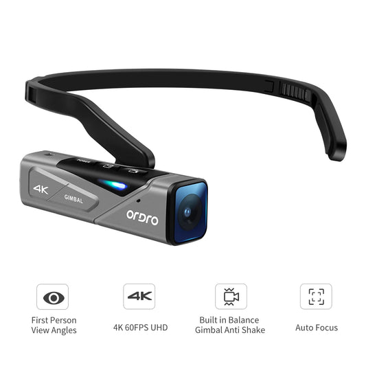 Head Mounted 4K POV Action Camcorder with Remote Control 64GB