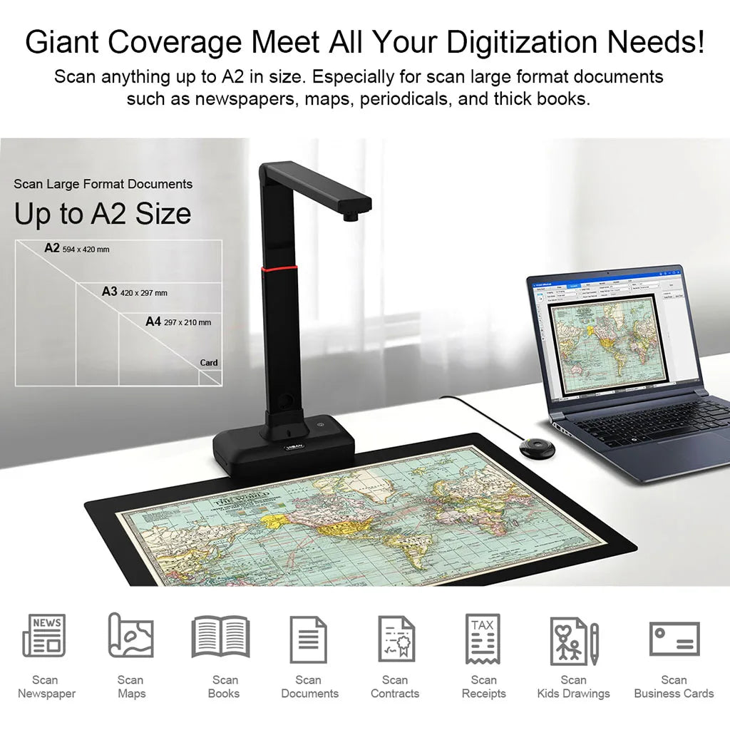 Large Format Document Scanner 23MP Auto-Flatten