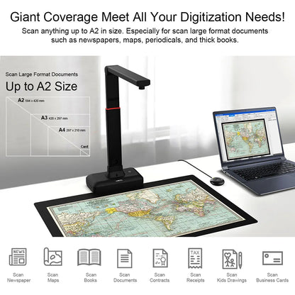 Large Format Document Scanner 23MP Auto-Flatten