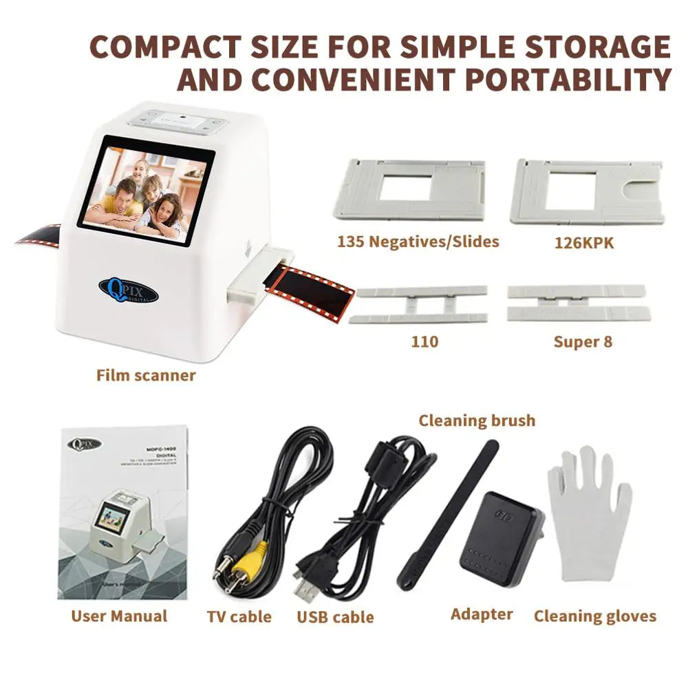 35mm Film Scanner 22MP with 16GB SD Card
