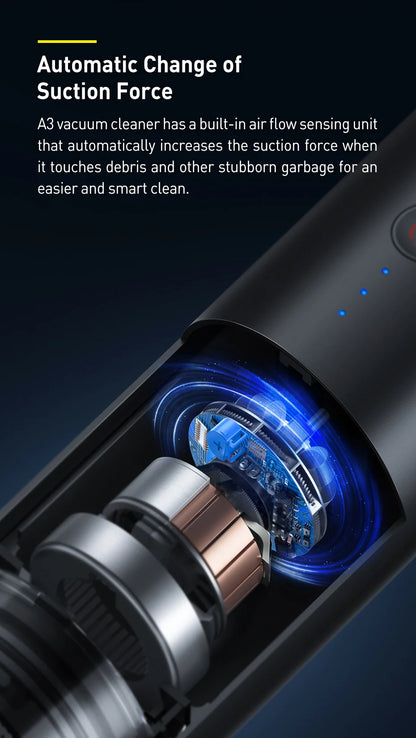 2-in-1 Cordless Car Vacuum Cleaner with Blowpipe & LED
